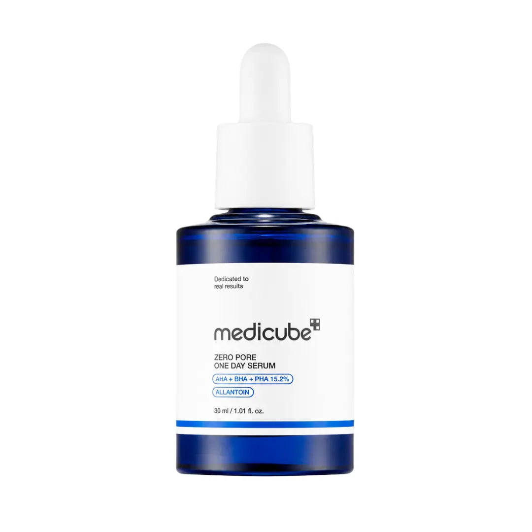 Medicube Zero Pore One-Day Serum 30ml bottle, triple-acid pore-refining serum for oily congested skin