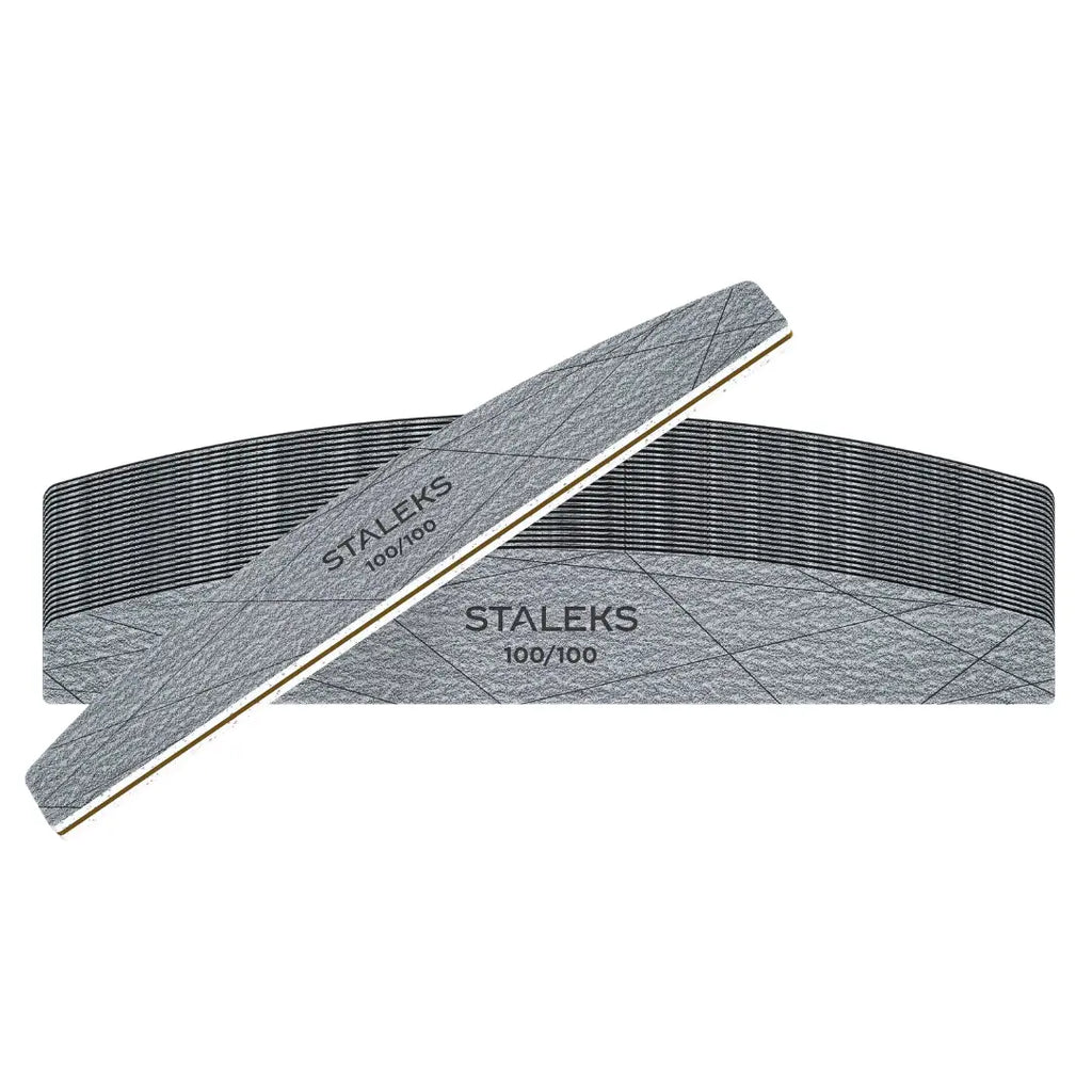 Staleks Smart 40 crescent mineral nail files 100/100 grit, 25-piece pack, single-use nail files