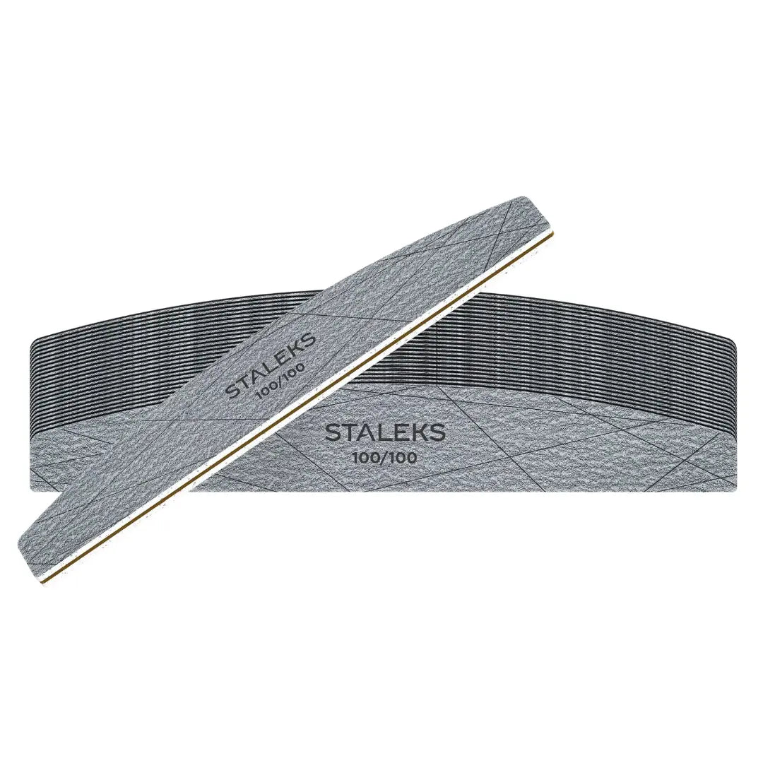 Staleks Smart 40 crescent mineral nail files 100/100 grit, 25-piece pack, single-use nail files