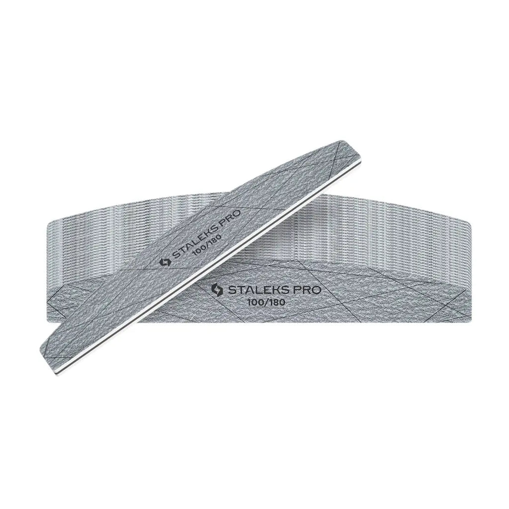 Staleks Smart 40 crescent mineral nail files 100/180 grit, 25-piece pack, single-use gray nail files