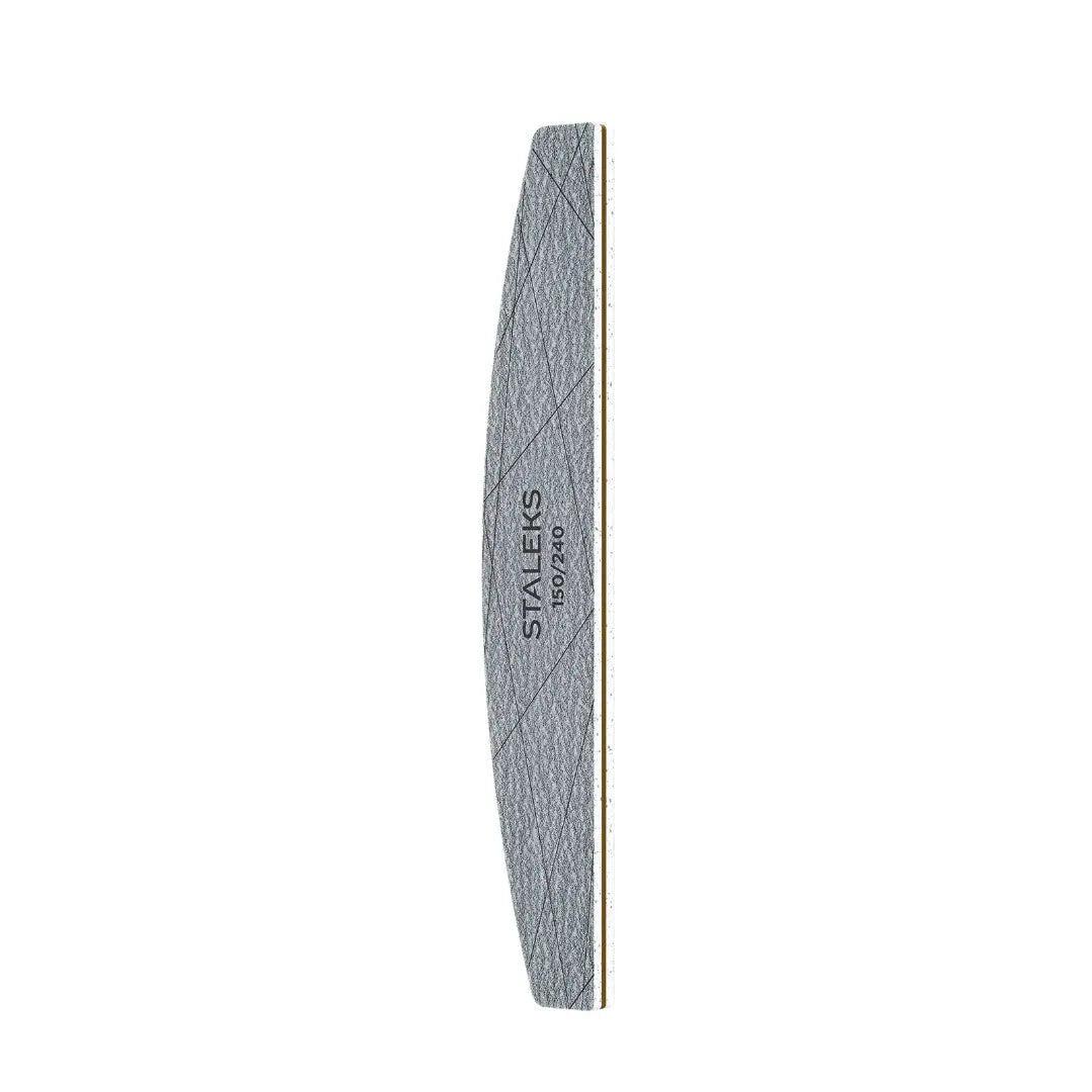 Staleks Smart 40 crescent mineral nail files 150/240 grit, 25-piece pack, single-use gray nail files