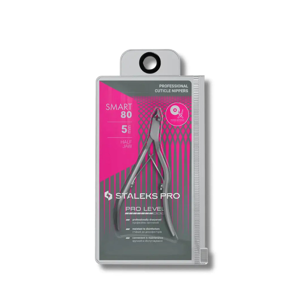Staleks Pro Smart 80 Cuticle Nippers with one curved comma-like handle