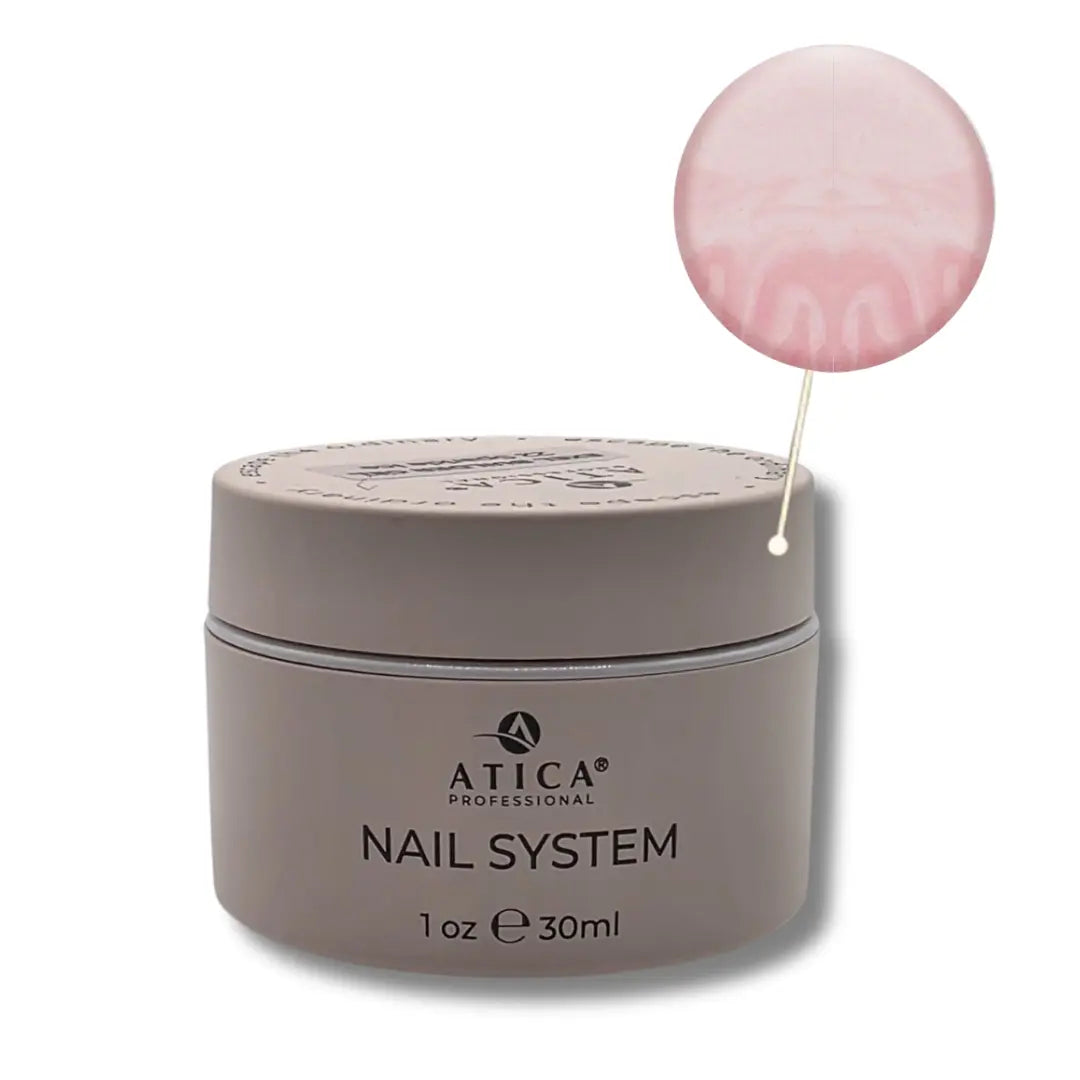 Atica Sculpting Gel Opal Pink Pearl 30ml – pearlescent pink sculpting gel for elegant manicures.