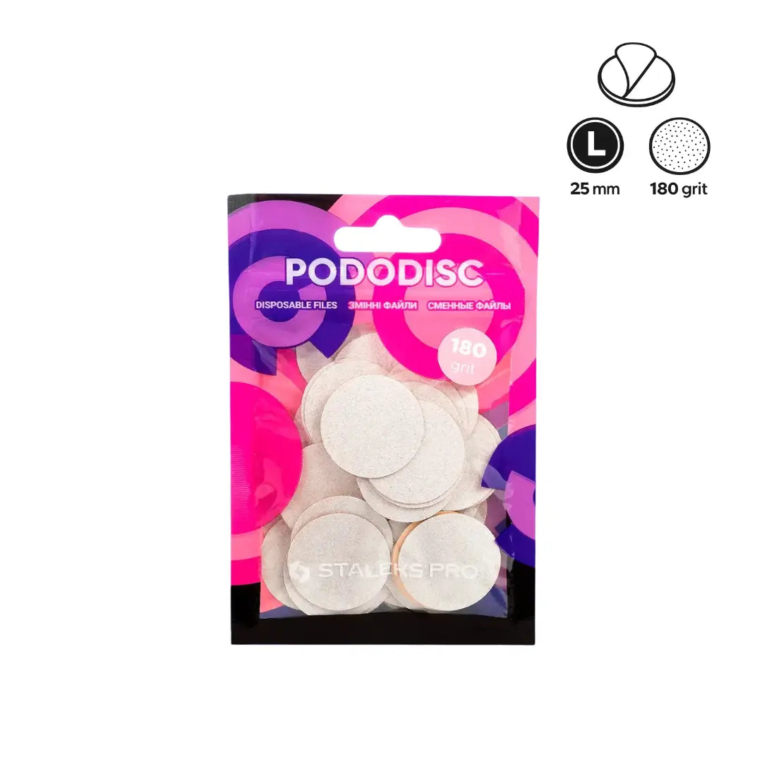 Staleks PRO pododisc white disposable refill pads no foam size L 180 grit 50 pcs pack