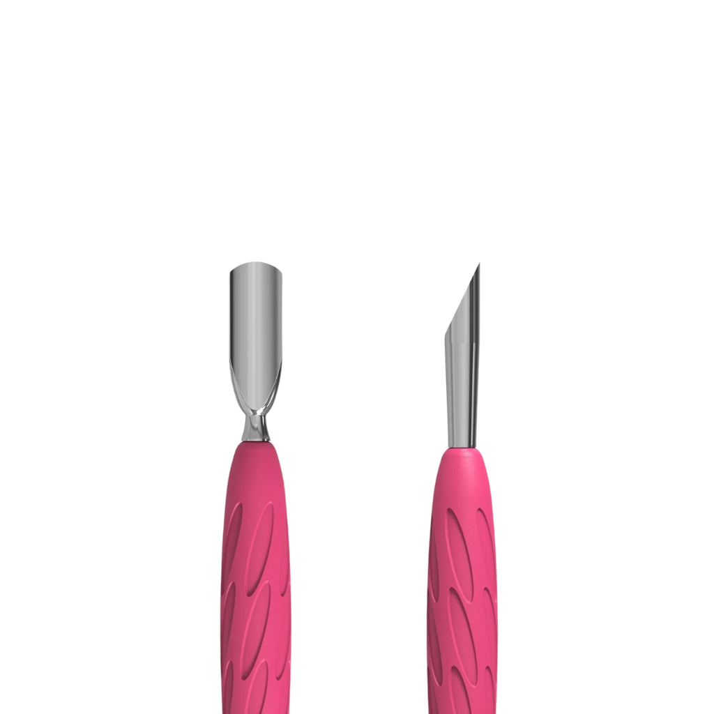 Manicure Pusher with Silicone Handle – Gummy UNIQ 10 TYPE 2 (Rounded Narrow and Beveled Pusher)