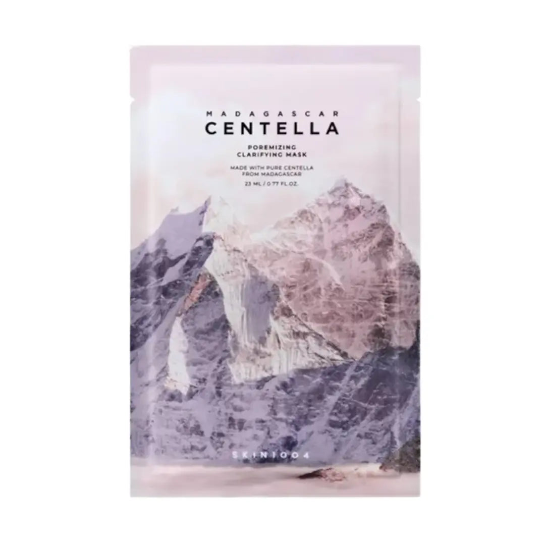 SKIN1004 Madagascar Centella Poremizing Clarifying Mask 23ml sheet mask packaging showing pore minimizing treatment