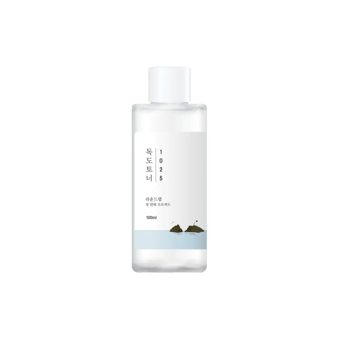 Round Lab 1025 Dokdo Toner 100ml bottle, hydrating deep-sea mineral facial toner for sensitive skin