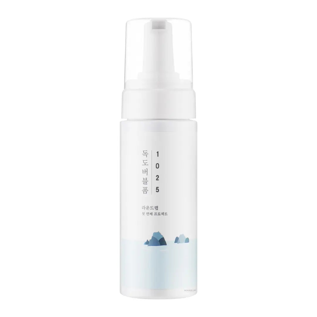 Round Lab 1025 Dokdo Bubble Foam 150ml pump bottle, gentle BHA foam cleanser with deep sea water