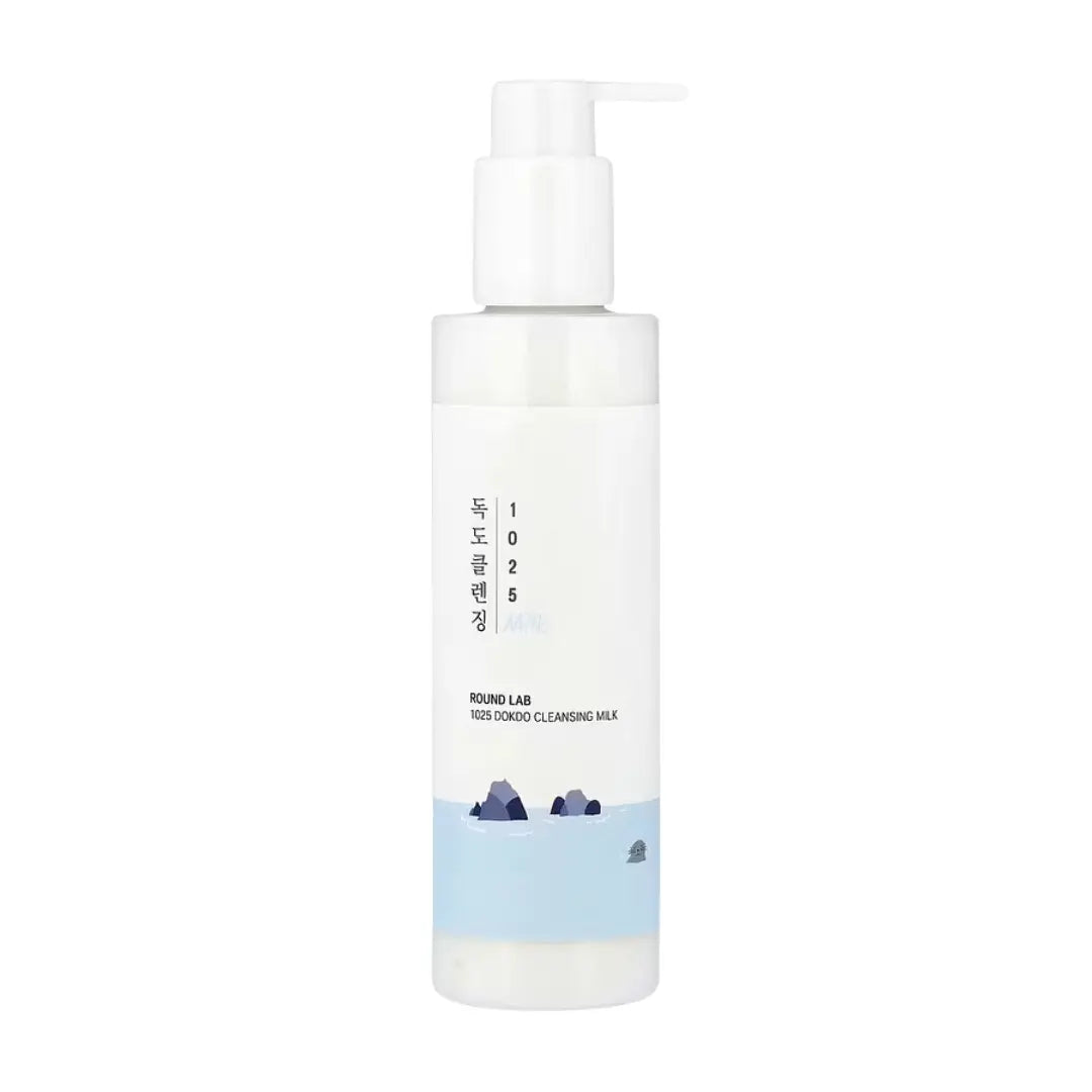 Round Lab 1025 Dokdo Cleansing Milk 200ml bottle, gentle ceramide cleansing milk for dry sensitive skin