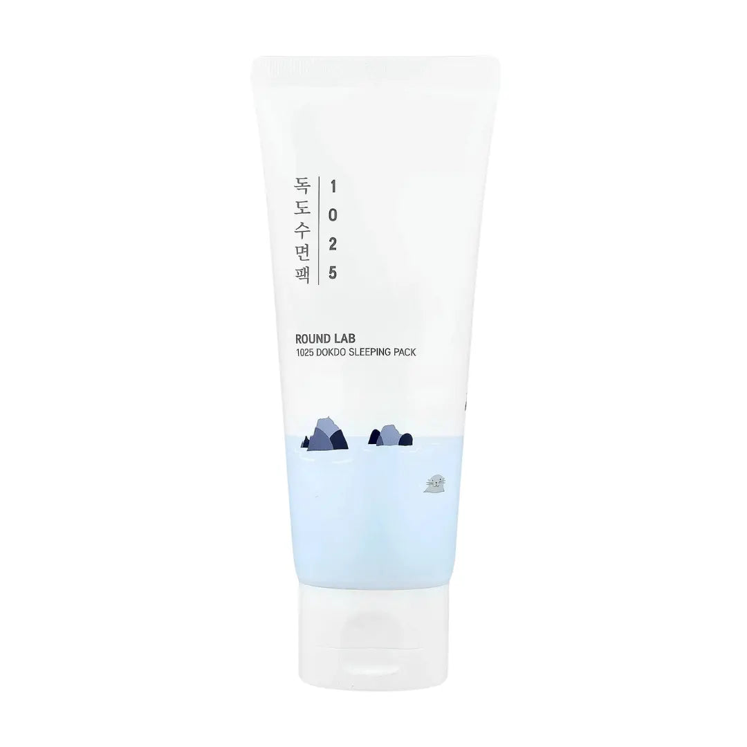 Round Lab 1025 Dokdo Sleeping Pack 100ml jar, overnight gel-cream mask with PHA and deep sea minerals