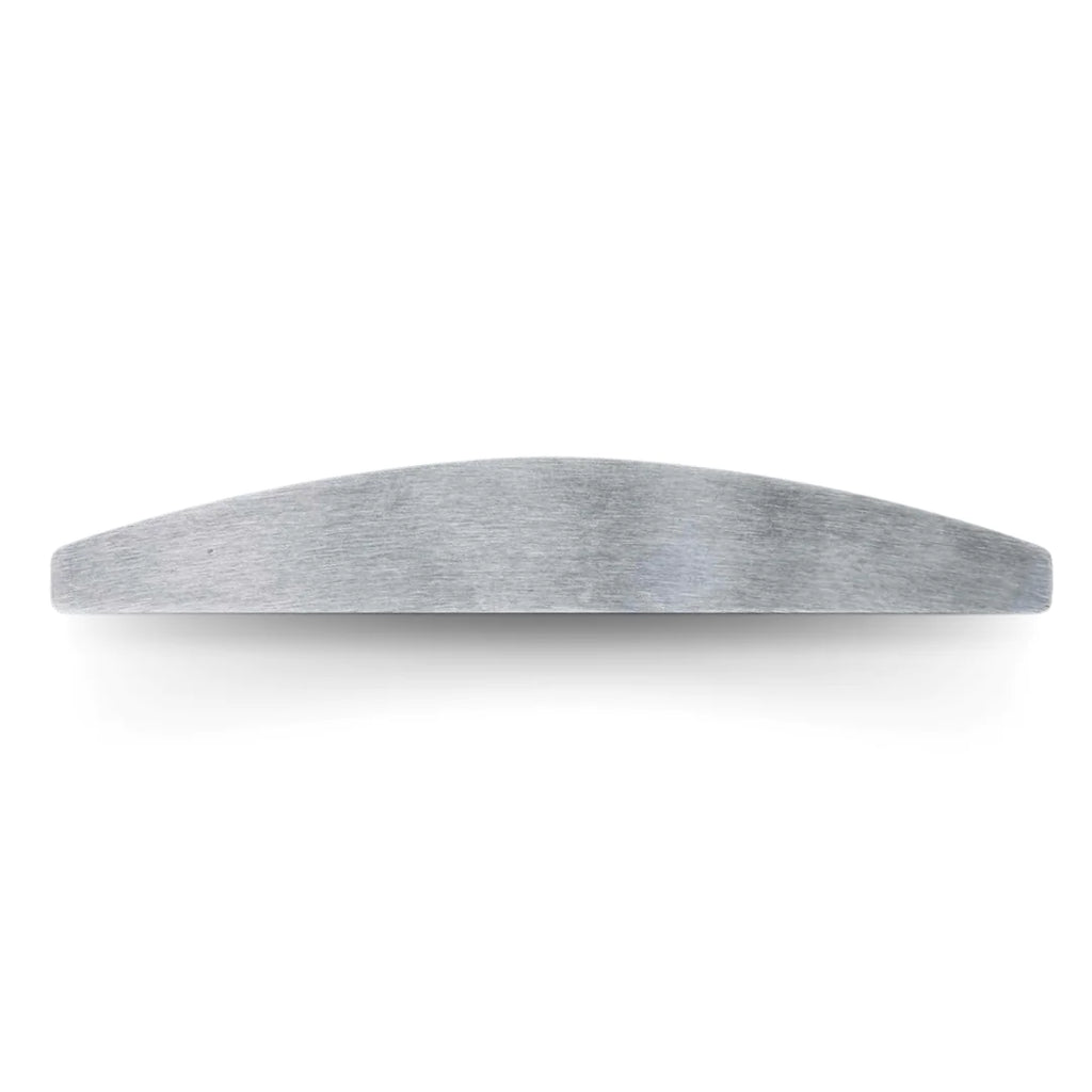 ProSteril Metal Nail File Base BANANA TITANIUM, lightweight with half-moon shape, compatible with 220, 180, 150, and 100 grit self-adhesive abrasives.

