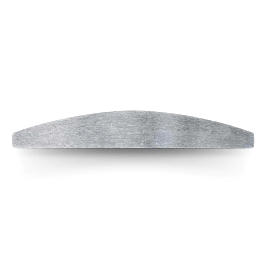 ProSteril Metal Nail File Base BANANA TITANIUM, lightweight with half-moon shape, compatible with 220, 180, 150, and 100 grit self-adhesive abrasives.

