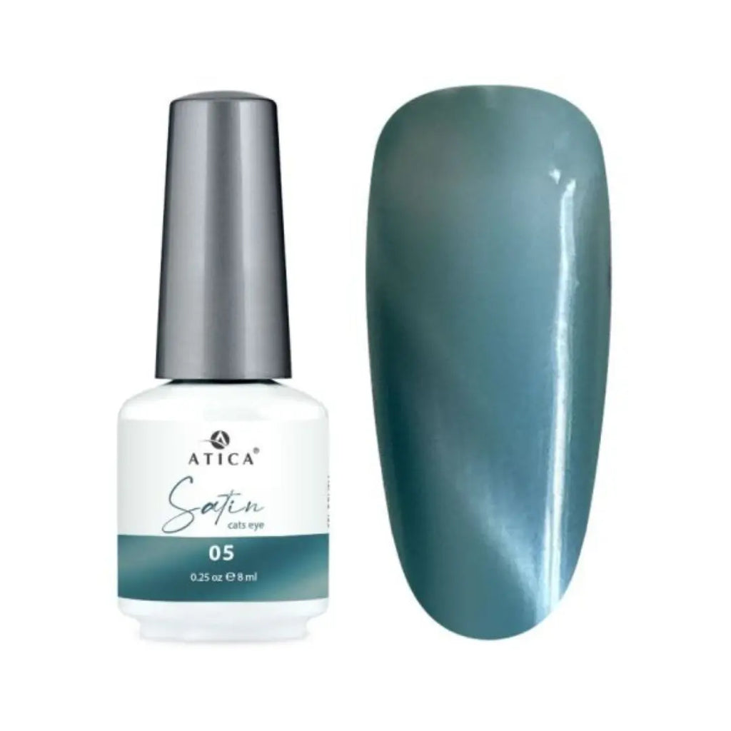 ATICA Satin Cat’s Eye 05 – Turquoise Emerald Gel Polish with Satin Shimmer