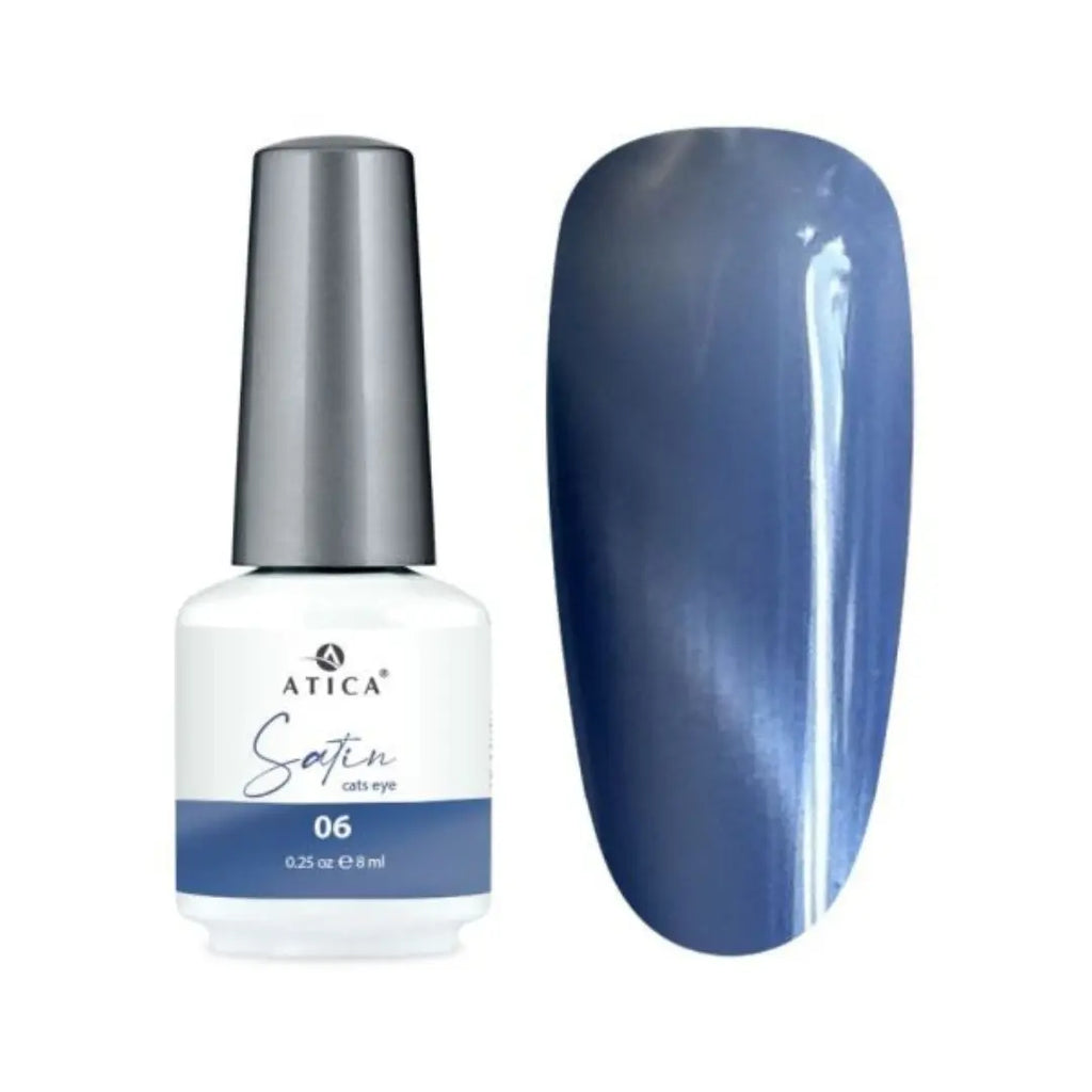 ATICA Satin Cat’s Eye 06 – Dark Sapphire Blue Gel Polish with Satin Effect