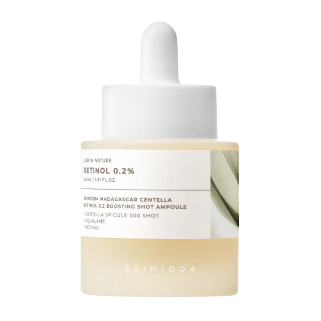 SKIN1004 Madagascar Centella Retinol 0.2 Boosting Shot Ampoule 30ml dropper bottle, firming retinol serum for fine lines