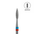 STALEKS EXPERT diamond nail drill bit, DUO pointed flame shape, red-blue grit, 2.1mm head for cuticle and pedicure work