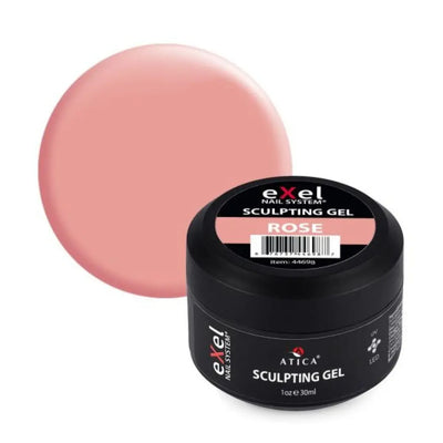 Atica Sculpting Gel Rose 30ml – soft romantic pink sculpting gel with smooth self-levelling formula.


