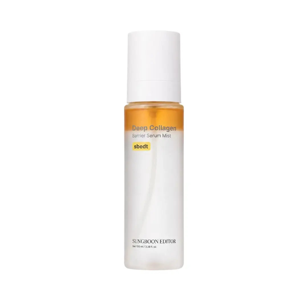 Sungboon Editor Deep Collagen Barrier Serum Mist 100ml bottle, hydrating collagen facial mist for dry sagging skin