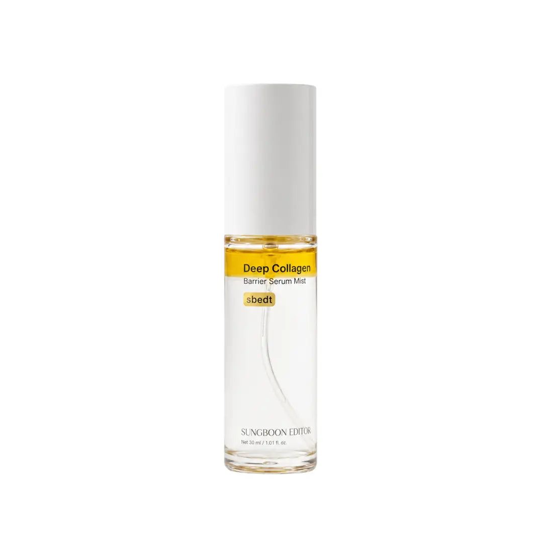 Sungboon Editor Deep Collagen Barrier Serum Mist 30ml bottle, hydrating collagen facial mist for dry sagging skin