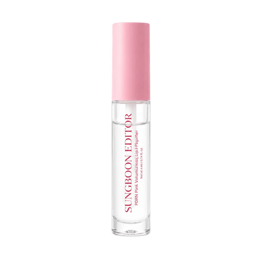 Sungboon Editor PDRN Pink Vitamin Volumizing Lip Plumper 4ml tube, glossy plumping lip treatment with pink tint