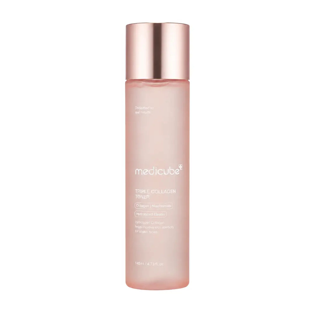 Medicube Triple Collagen Toner 4.0 140ml bottle showing hydrating and firming face toner
