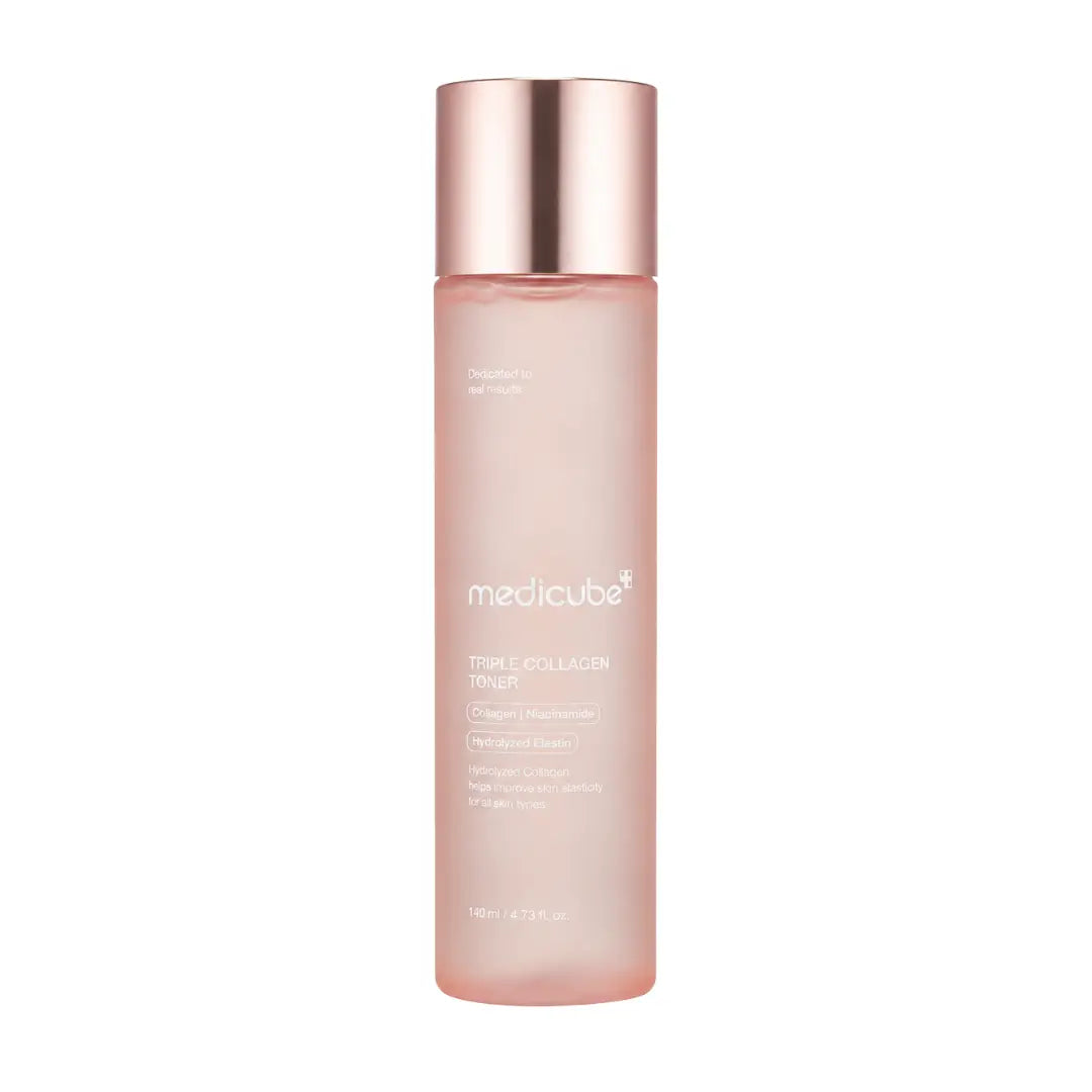 Medicube Triple Collagen Toner 4.0 140ml bottle showing hydrating and firming face toner