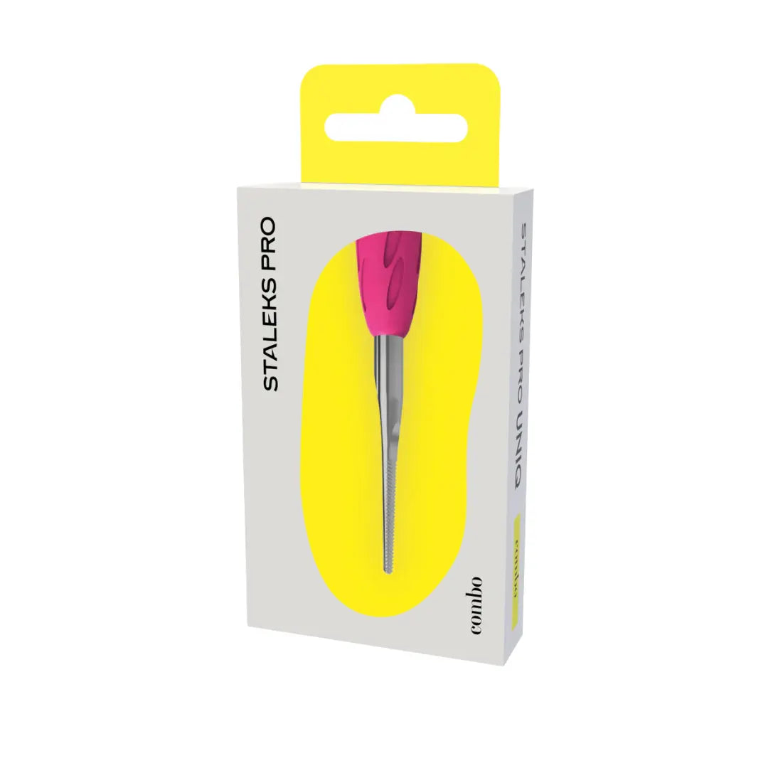 Staleks Pro branding on a product packaging with a pink tool on a white background