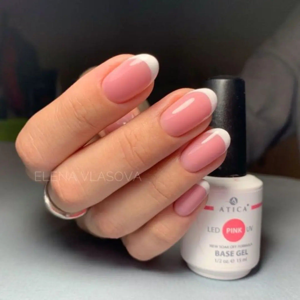 Atica Pink Camouflage Base 15ml – rubber base coat, hides imperfections, smooth finish, long wear, perfect for French or natural manicures