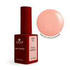 Atica Soft Base Peach Shimmer 15ml bottle showing camouflage base gel