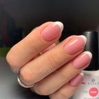 Soft baby pink nude nail base swatch, fresh natural nail look