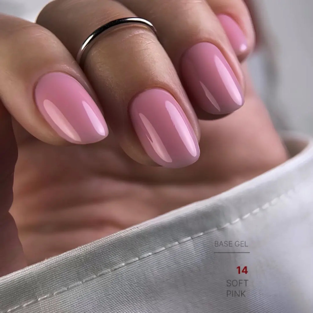 Soft pink nail base texture swatch, clean fresh camouflage effect