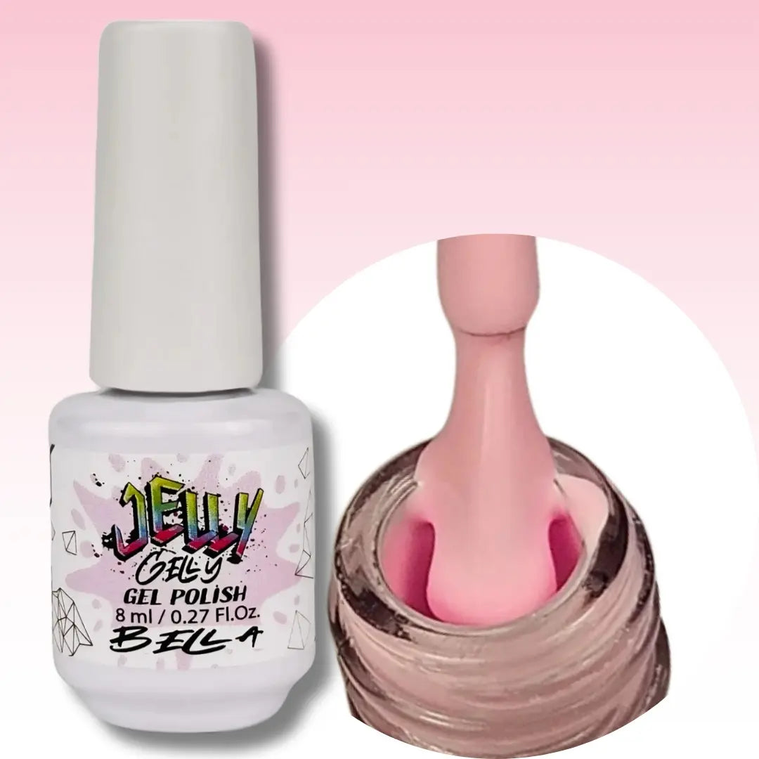 Jelly Gelly Gel Nail Polish in Bella – elegant richly pigmented gel polish bottle, 8ml