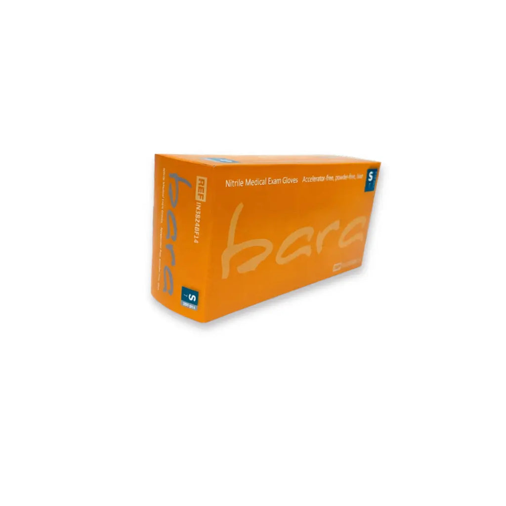 Box of Nitrile Medical Exam Gloves on a white background