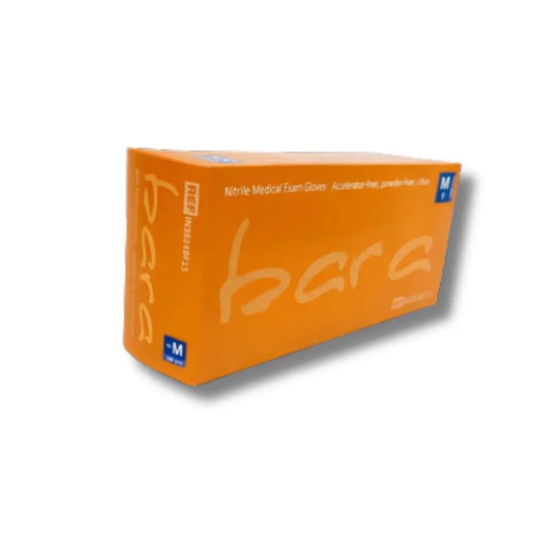 Box of barc medical exam gloves on a white background