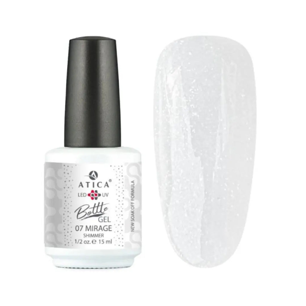 Atica Bottle Gel Mirage – Clear Shimmer Builder Gel 15ml