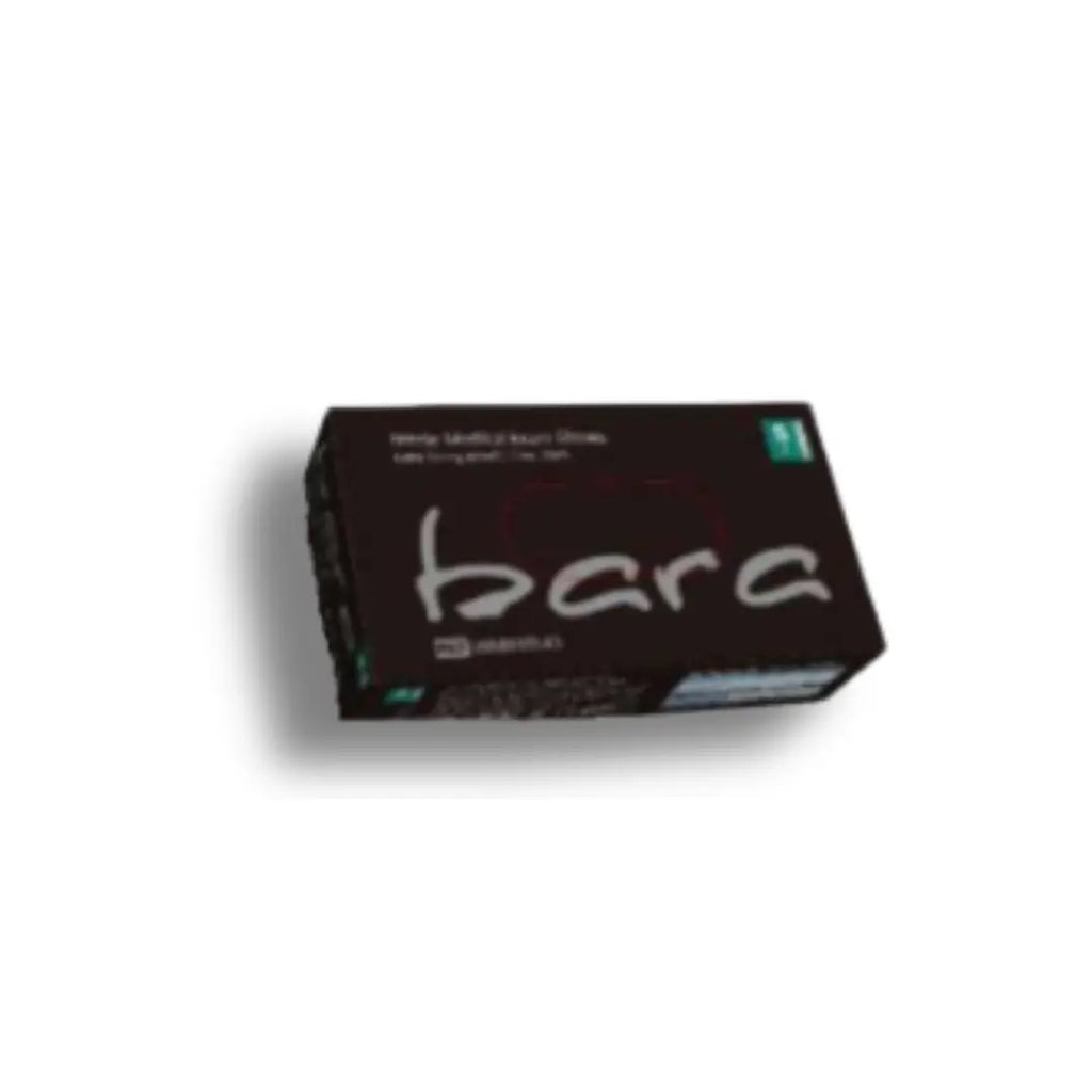 BARAMEDA Heavy Black Nitrile Gloves XL - Extra Strong & Powder-Free