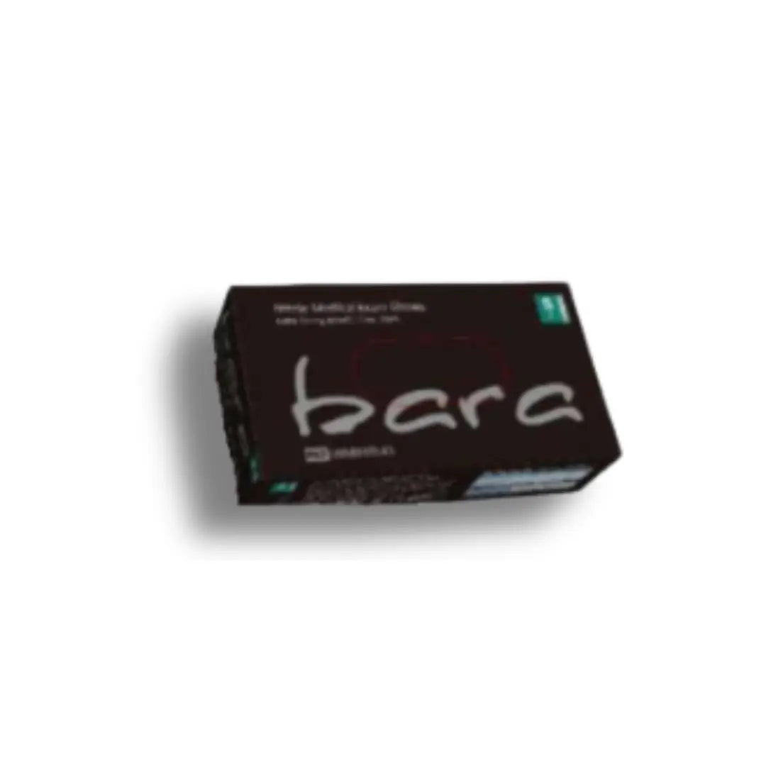 BARAMEDA Heavy Black Nitrile Gloves XL - Extra Strong & Powder-Free