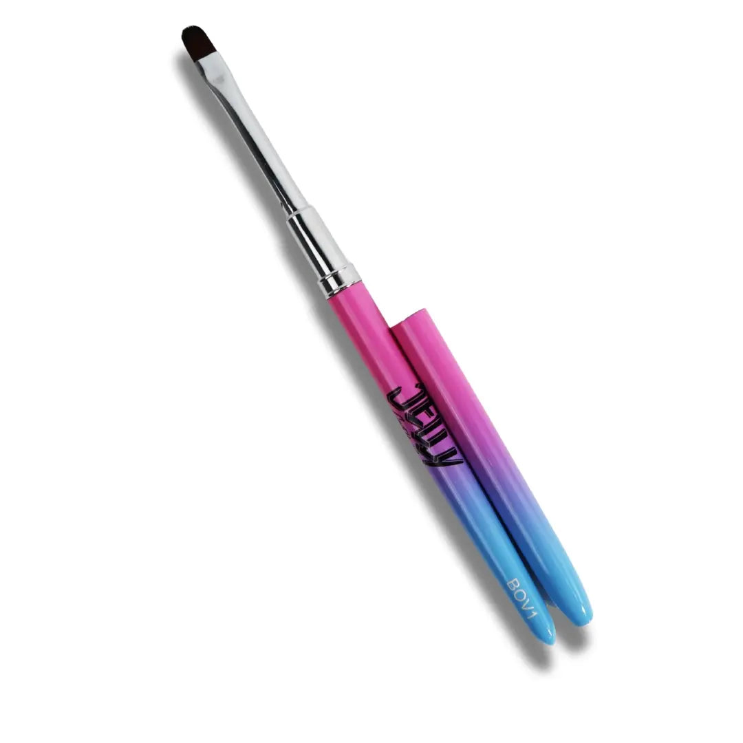 Jelly Gelly Oval Brush – Short Hair · precision brush for gel and polygel application near cuticle.