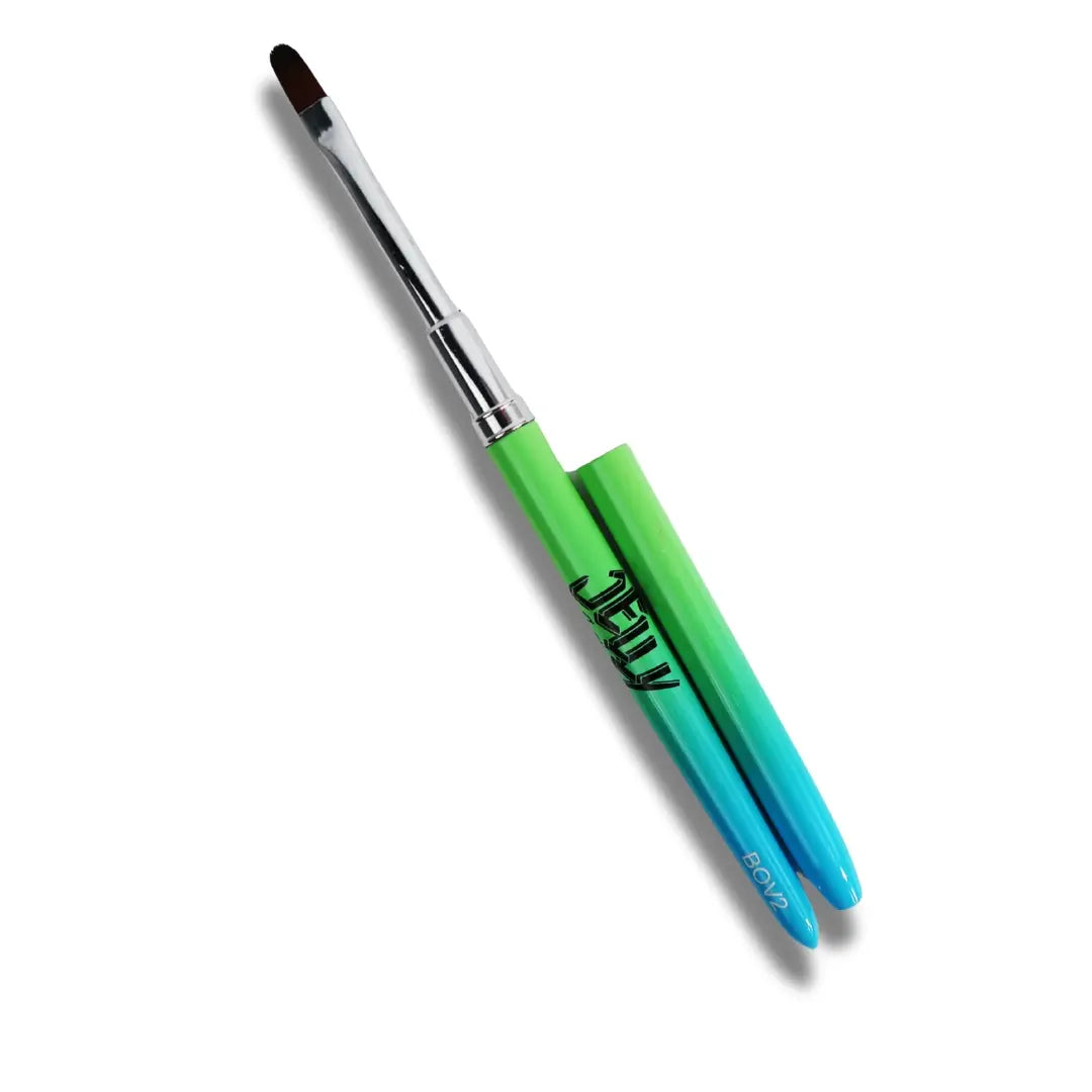 Jelly Gelly Oval Brush – Long Hair · professional long bristle brush for smooth gel and polygel application.

