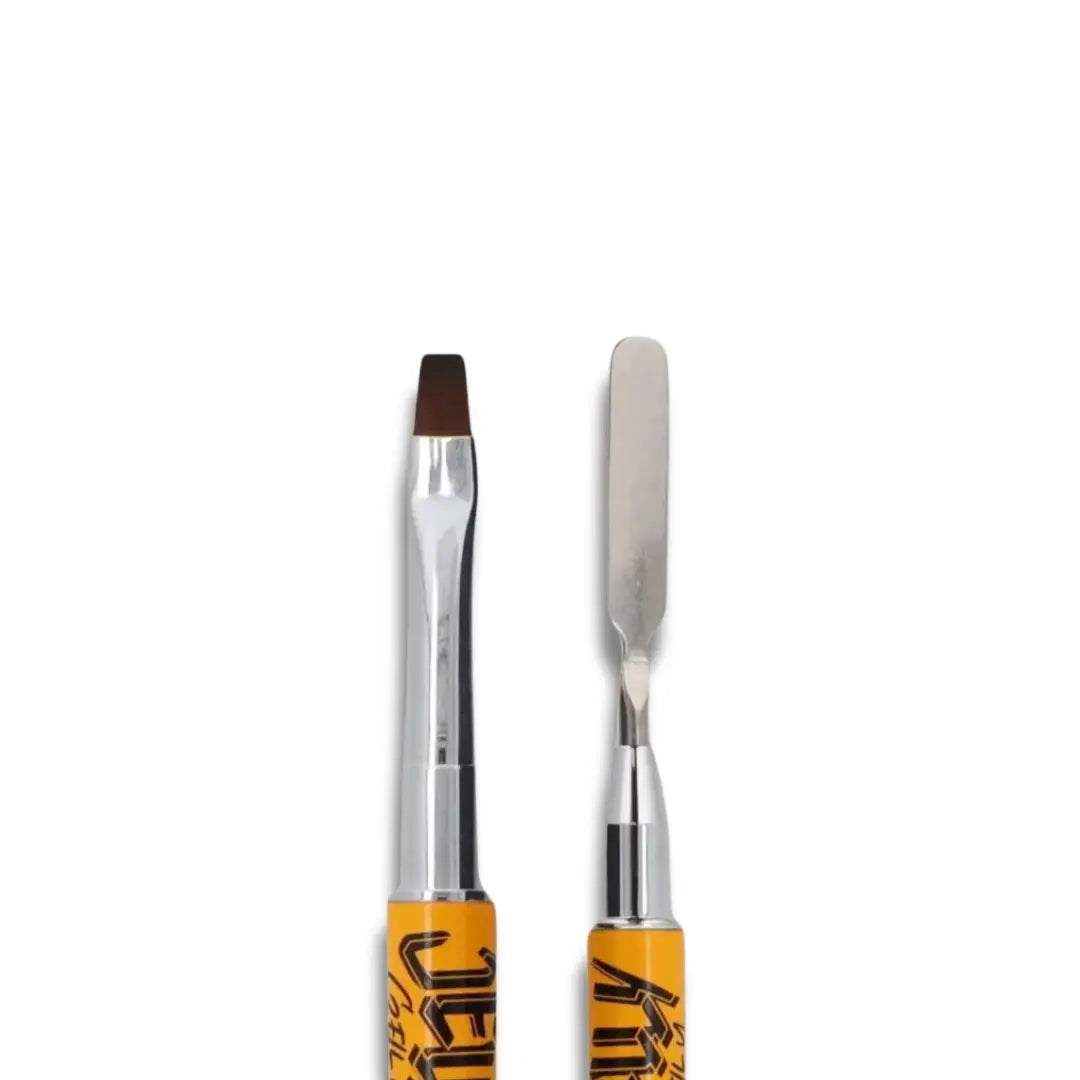 Jelly Gelly Square Dual-End PolyGel Brush · 2-in-1 brush and spatula for PolyGel application and sculpting.