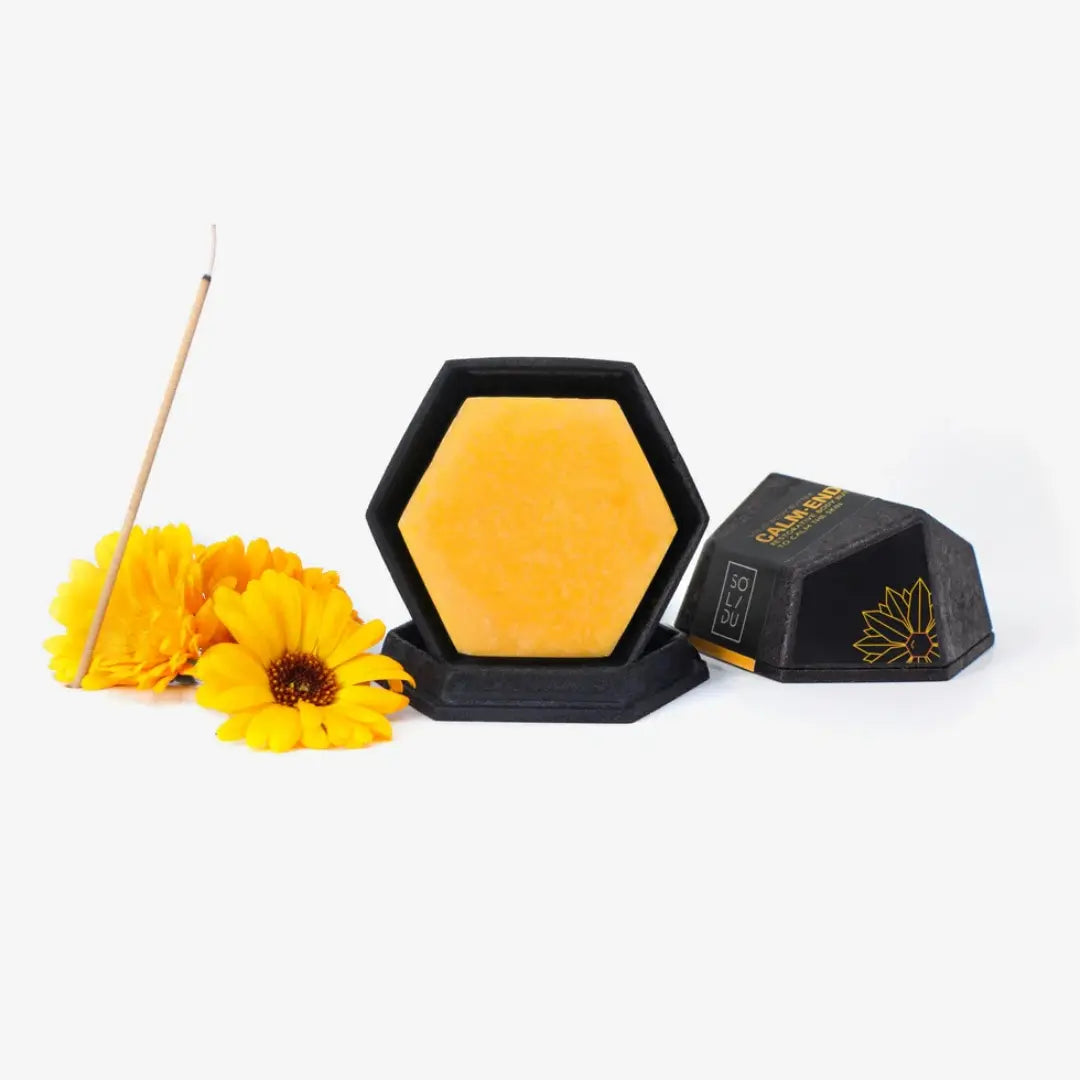 CALM-ENDULA solid body butter – calendula and almond oil bar for dry, irritated skin, 50g