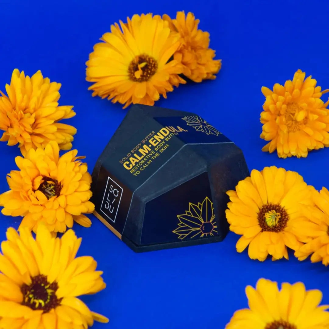 CALM-ENDULA solid body butter – calendula and almond oil bar for dry, irritated skin, 50g