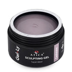 Atica Gel*Ly Sculpting Gel Cashmere 30ml – thick natural-toned builder gel in a black jar.