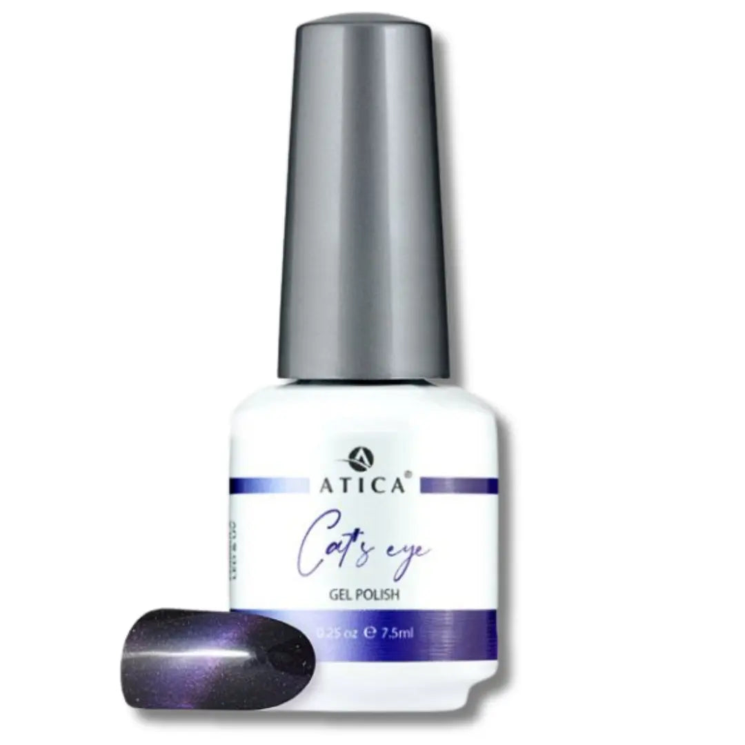 Gel Polish Cat's Eye 02 – smoky shimmer magnetic-effect gel polish with 3D reflective stripe, 7.5 ml

