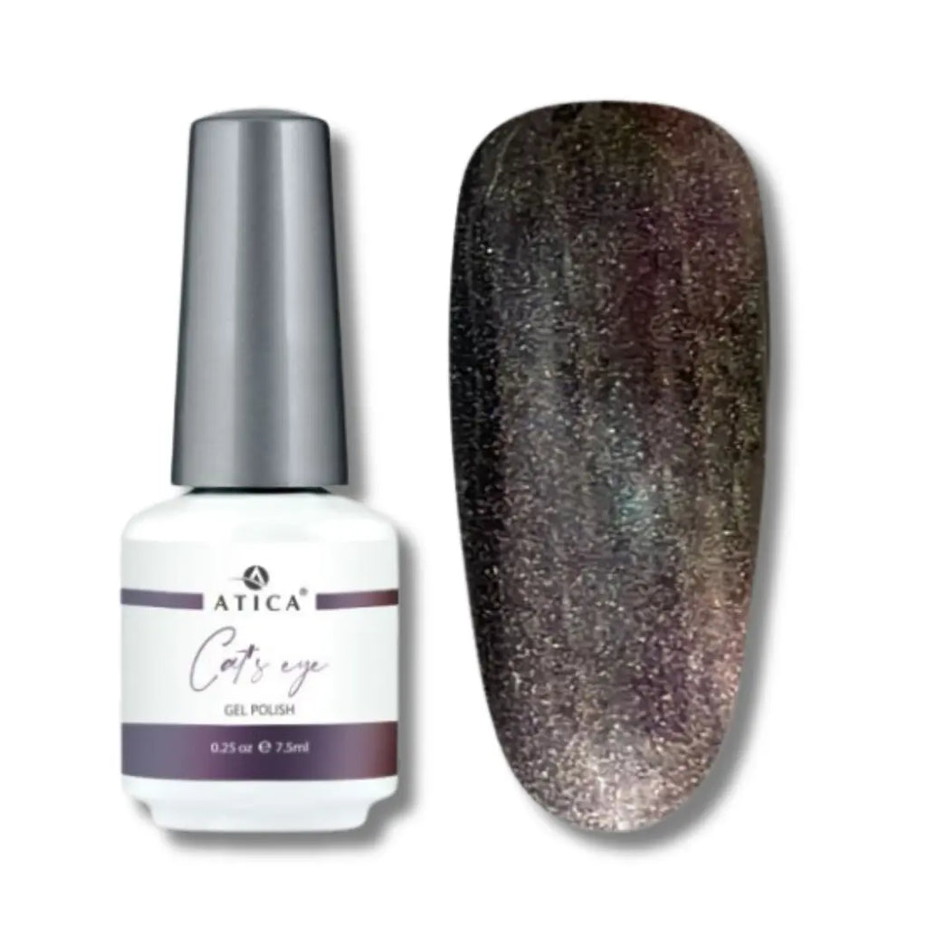 Gel Polish Cat's Eye 04 – bronze-toned magnetic shimmer gel polish with deep reflective shine, 7.5 ml

