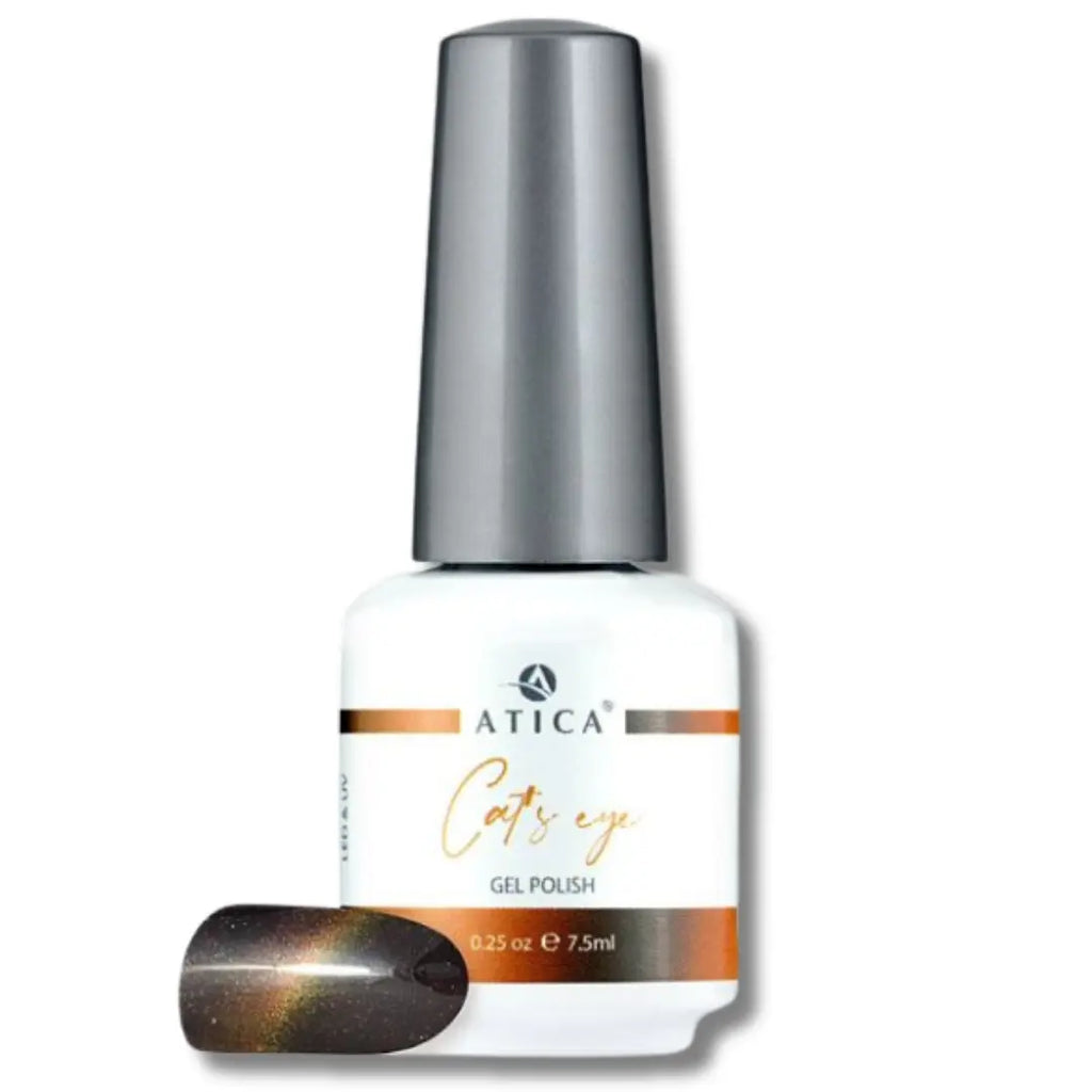 Gel Polish Cat's Eye CC05 – dark magnetic shimmer gel polish with warm copper-gold glow, 7.5 ml

