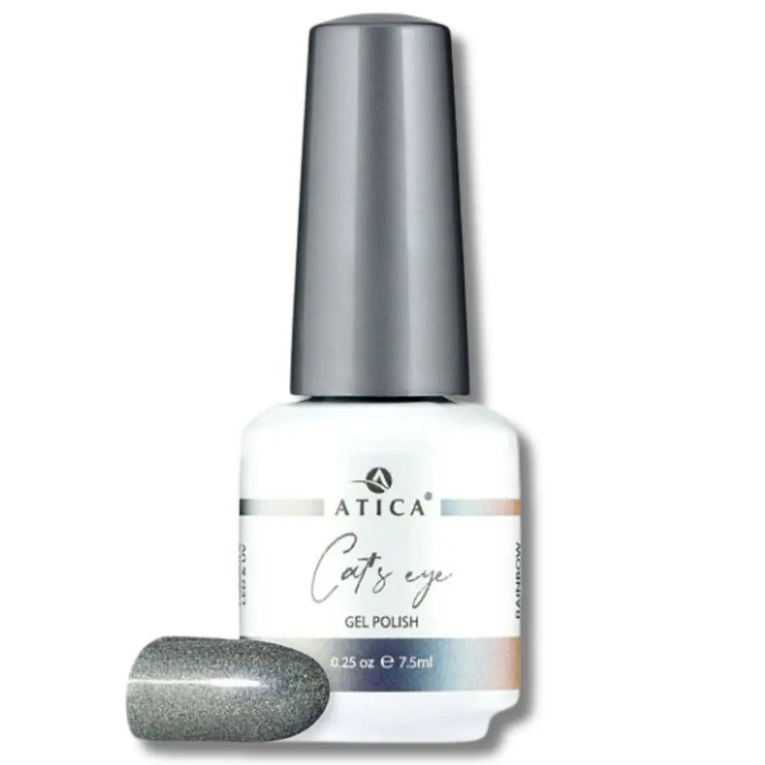 Gel Polish Cat's Eye CC06 – magnetic gel polish with charcoal base and multicolour shimmer effect, 7.5 ml