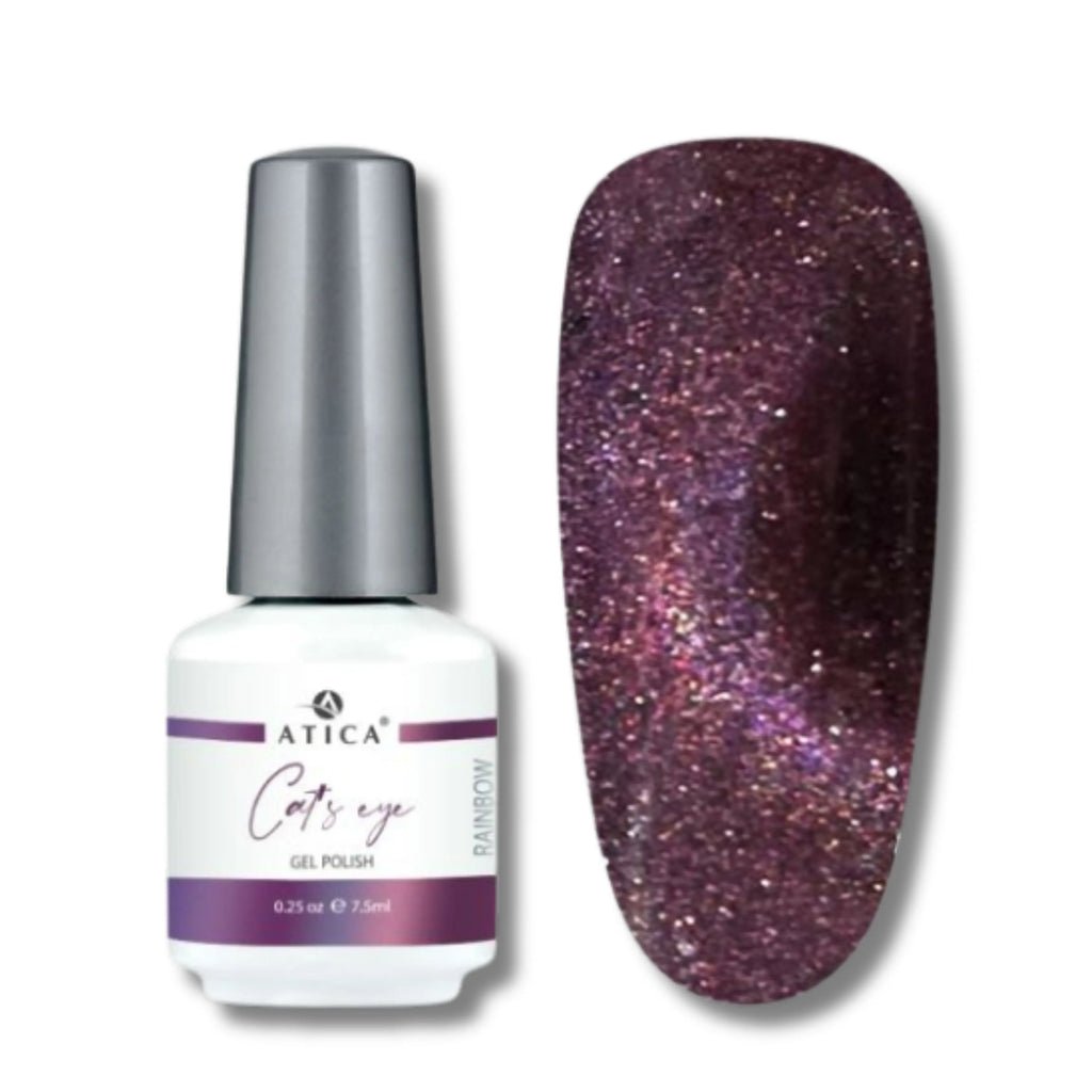 Gel Polish Cat's Eye CC07 – deep-toned magnetic shimmer gel polish with rainbow cat's eye effect, 7.5 ml