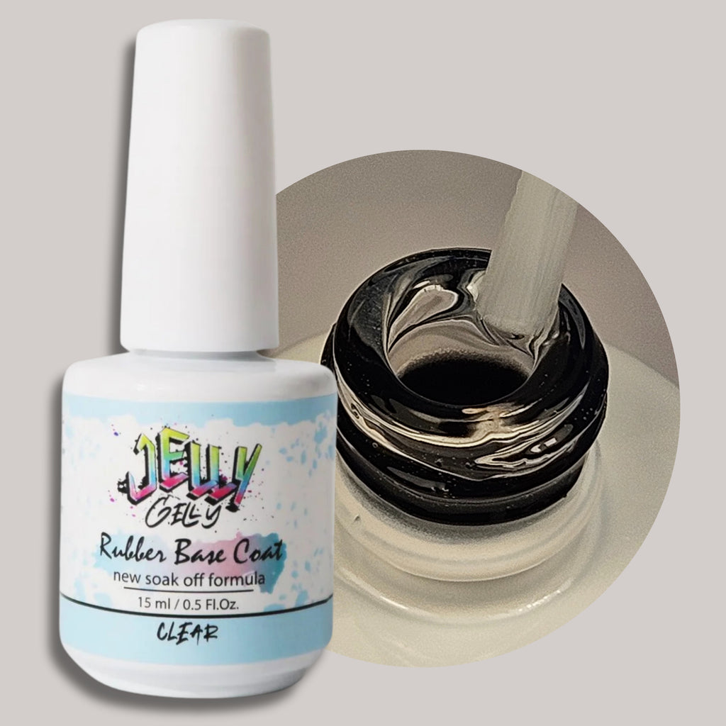 Jelly Gelly Rubber Base Coat Bottle
"Jelly Gelly Rubber Base Coat Clear 15ml – Flexible, Long-Lasting Base for Gel Manicures"