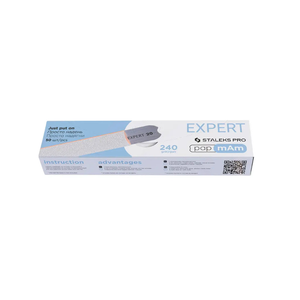 Staleks PRO papmam expert 22 straight nail files 240 grit ultra thin 50 pcs pack